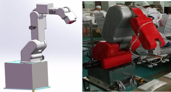 装配自主研发柔性减速系统的工业机器人